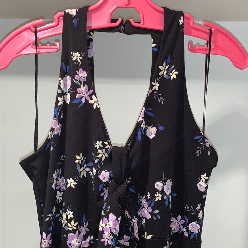 Candies Black floral Hi-Lo hem sundress